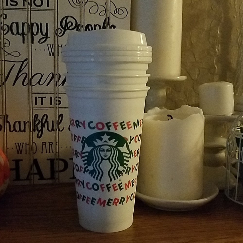 Starbucks White Merry Coffee Hot Reusable hot cups